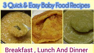 3 Tasty Food Recipes For 1  5 Years Baby  Breakfast Lunch And Dinner Recipe  Food For Baby [upl. by Hocker]