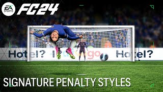 EA FC 24 All Signature Penalty Styles ft Haaland Mbappe Jorginho etc [upl. by Lipsey]