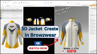 3D Jacket Create in BrowzwearVStitcher  Full Video 3dcloth 3danimation 3d jacket VStitcher [upl. by Adniram247]