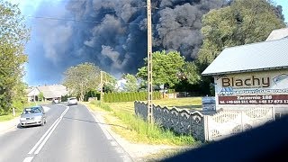 OSP Żołynia  Pożar składu opon w Markowej [upl. by Layod]