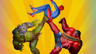 SpiderMans Dual Showdown Battling Green Hulk amp Red Hulk [upl. by Elacim166]