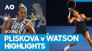 Kristyna Pliskova vs Heather Watson Match Highlights 1R  Australian Open 2021 [upl. by Mitch]