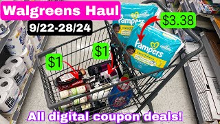 Walgreens Haul  338 PAMPERS All digital coupon deals 9222824 [upl. by Airlee925]