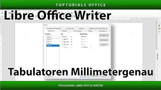 Tabulatoren setzen Millimetergenau LibreOffice Writer [upl. by Epuladaug822]