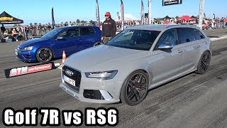 550HP Volkswagen Golf 7 R BullX Exhaust vs Audi RS6 Avant C7 [upl. by Niro341]