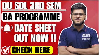 du sol semester 3 ba program datesheet explain december january exams 202425 datesheet exams kab h [upl. by Annaliese]