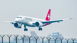 BRAND NEW  Helvetic Airways Embraer E190E2 Landing and Takeoff from Belgrade Airport  With ATC [upl. by Lourie]