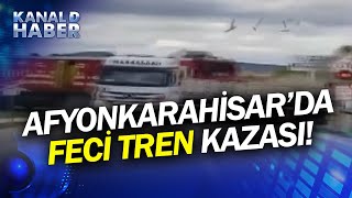 Yer Afyonkarahisar Yolcu treni Hemzemin Geçitte Tıra Çarptı Haber [upl. by Yeslrahc713]