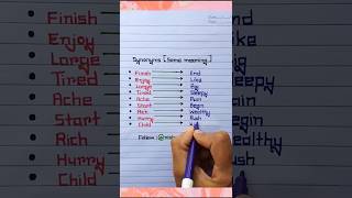 Synonyms Same Meaning📝👩‍🏫🔥😉shorts ytshorts education english learnenglish shortvideo yt [upl. by Weixel6]