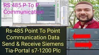 Rs485 Point To Point Communication Data Send amp Receive Siemens TiaPortal s71200 Plc Programming [upl. by Eddina]