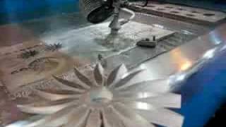 Techni Waterjet 5 axis bevel head at IMTS2008 [upl. by Dilahk]