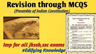 Revision through MCQS Preamble of Indian Constitution [upl. by Bradeord666]