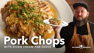 Tender amp Juicy Pork Chops with Dijon Cream Pan Sauce [upl. by Neryt]