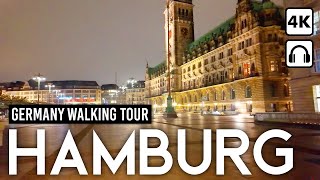 Hamburg in Superdark 🇩🇪 4K Walking Tour at Night in Germanys Haven City [upl. by Oiramej571]