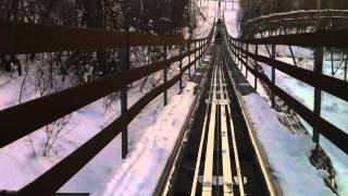 Alpine Coaster Roller Coaster in the Snow Front Seat POV Park City Utah [upl. by Louls]