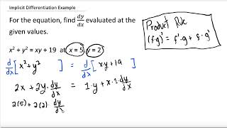 36 Implicit Differentiation Example [upl. by Anelis427]