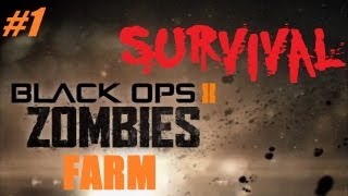 Black Ops 2 Zombies Survival Farm  VERY First Game Part 1 [upl. by Ayk826]