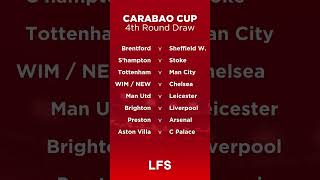 CARABAO CUP 4TH ROUND DRAW football carabaocup [upl. by Aynnat533]