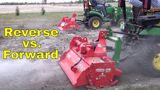 Garden Tillers Forward vs Reverse Rotation 4 Distinct Tests [upl. by Nethsa527]