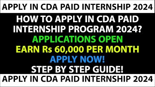 Capital Development Authority CDA Paid Internship Program 2024  How to Apply cda internship [upl. by Khalsa]