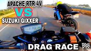 Apache RTR 160 4V vs Suzuki Gixxer 155 Drag Race demonblogs8939 [upl. by Sewoll644]