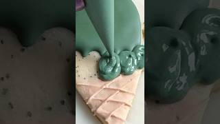 Frankenstein Ice Cream🍦💚 cookiedecorating cookiesinspiration royalicing halloweencookies [upl. by Enneira]