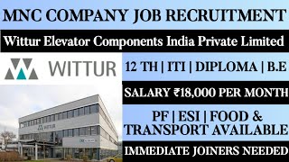 Wittur Elevator Components India Pvt Ltd Job VacancyTamilnadu JobsMnc JobsPermanent Jobs [upl. by Ardnala]