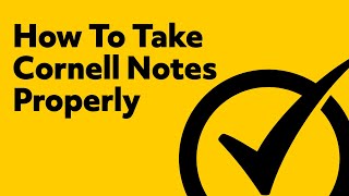 How To Take Cornell Notes Properly Video [upl. by Itsa]