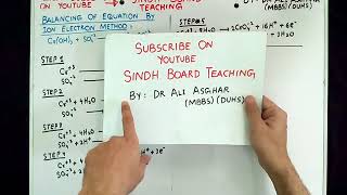 XI Chemistry Topic quotBalancing of Equation By Ion Electron Method Basic Mediumquot Lecture 2 [upl. by Joashus]