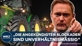 BAUERNBLOCKADE quotUnverhältnismäßigquot  Lindner kritisiert Subventionssucht der Landwirte deutlich [upl. by Gayle214]