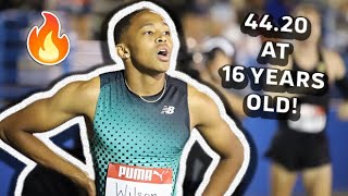 Quincy Wilson INSANE 4420 U18 WORLD RECORD To Win Mens 400m At Holloway Pro Classic 2024 [upl. by Imaon]