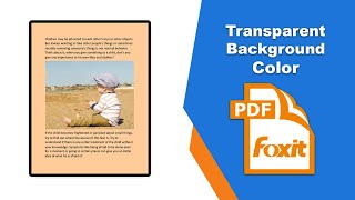 How to transparent a pdf file background color in Foxit PDF Editor [upl. by Pascasia]