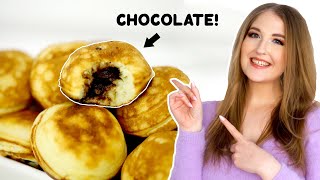 ChocolateStuffed Mini Pancakes Ebelskivers [upl. by Noevart]