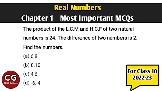 Real Numbers Chapter 1 Important MCQs Class 10 Maths [upl. by Sarita10]