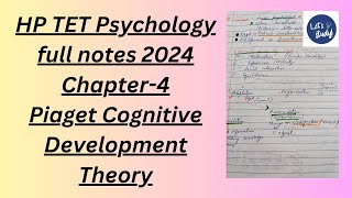 HP TET Child Psychology 2024 Piaget Cognitive Development TheoryFull syllabus 2024 [upl. by Yelsew]