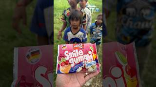 Yummy bites Smile gummy Fruit ampYoghurt eating by villagee viralvideo satisfying fyp gummy [upl. by Atirak421]