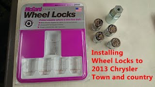 Installing McGard 24157 Chrome Cone Seat Wheel Locks M12 x 15 to 2013 Chrysler Town and Country [upl. by Lavona]