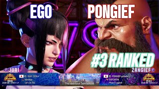 SF6 Ego Legend Juri Vs Pongief 3 Ranked Zangief  Street Fighter 6 Pro Gameplay [upl. by Vivie]