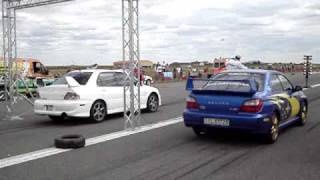 Mitsubishi Lancer evo 8 vs Subaru Impreza Wrx sti [upl. by Eenert]