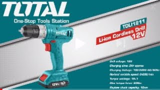 TOTAL 12V Cordless Drill TDLI1211 [upl. by Terchie]