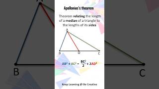 Apolloniuss theorem  Relation of Length of Median of Triangle with Side class10th ioqm nmtc [upl. by Millman]