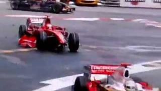 Kimi Räikkönen crash in Monaco 2008 [upl. by Yetnom632]