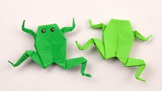 Лягушка из бумаги  Лягушка оригами  Origami Frog  How To Make a Paper Frog [upl. by Rance404]