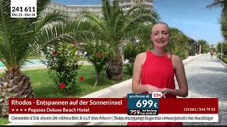 Schalte aus dem 4⭐️ Pegasos Deluxe Beach Hotel auf Rhodos  11092023 [upl. by Eilrebma]