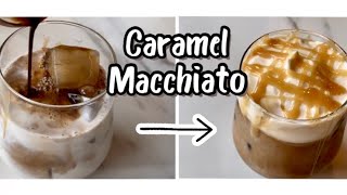 How to Make Caramel Macchiato At Home  Iced Caramel Macchiato Recipe  Starbucks Drink [upl. by Ruomyes]