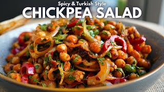 High Protein Spicy Turkish Chickpea Salad Nohut Piyazi [upl. by Heger]