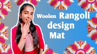 DIY woolen rangoli mat making at home yarn rangoli making at homewoolcraft craft diy rangoli [upl. by Atterahs]