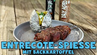 Entrecôte Spieße mit Backkartoffel [upl. by Ingraham]