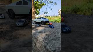 Rc Tesla Cybertruck Crush Mini Buggati Lamborghini Ferari Mustang Mercedes Audi [upl. by Stevy]