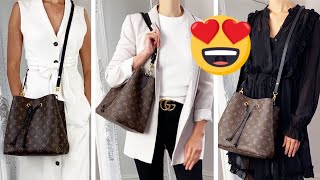 Louis Vuitton NeoNoe Outfit Video 💃 Review  Wear and Tear Update 🤔 [upl. by Jar]